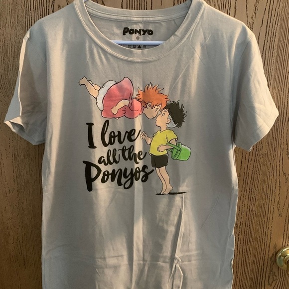 Studio Ghibli Other - NWOT Vintage Ponyo Kids T-Shirt, 2X - Gray with Colorful Print